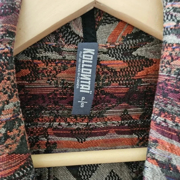 Kollontai Aztec Open Front Bohemian Hippie Casual Fall Cardigan Size Small. - Picture 13 of 16